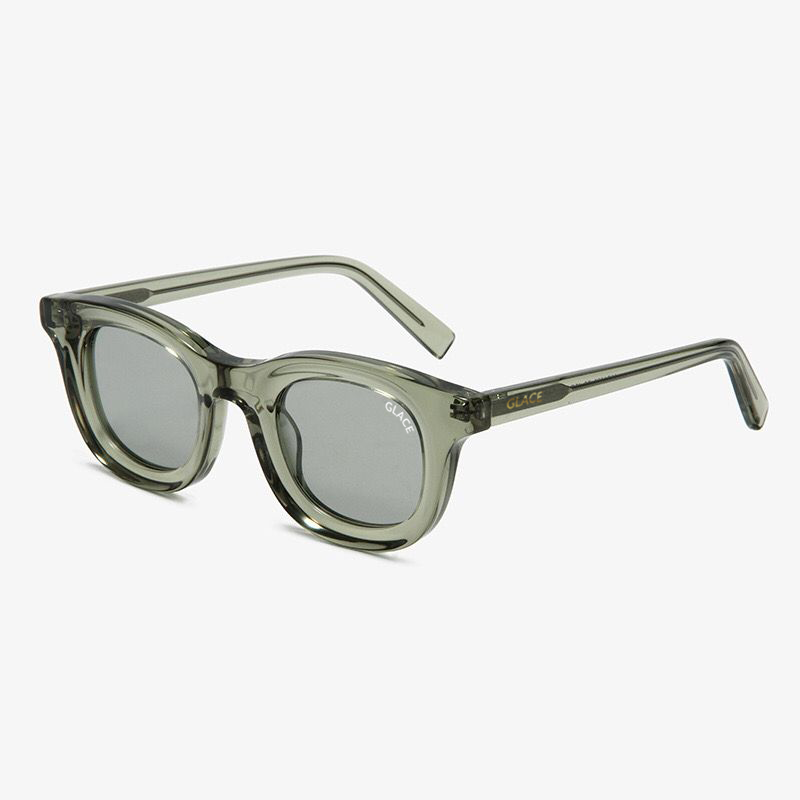 Pair of Olive MOKUM sunglasses by Glace Eyewear, premium sunglasses designed in Amsterdam